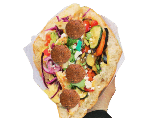 Sandwich végétarien avec falafels et légumes grillés à mondeville, argences et troarn