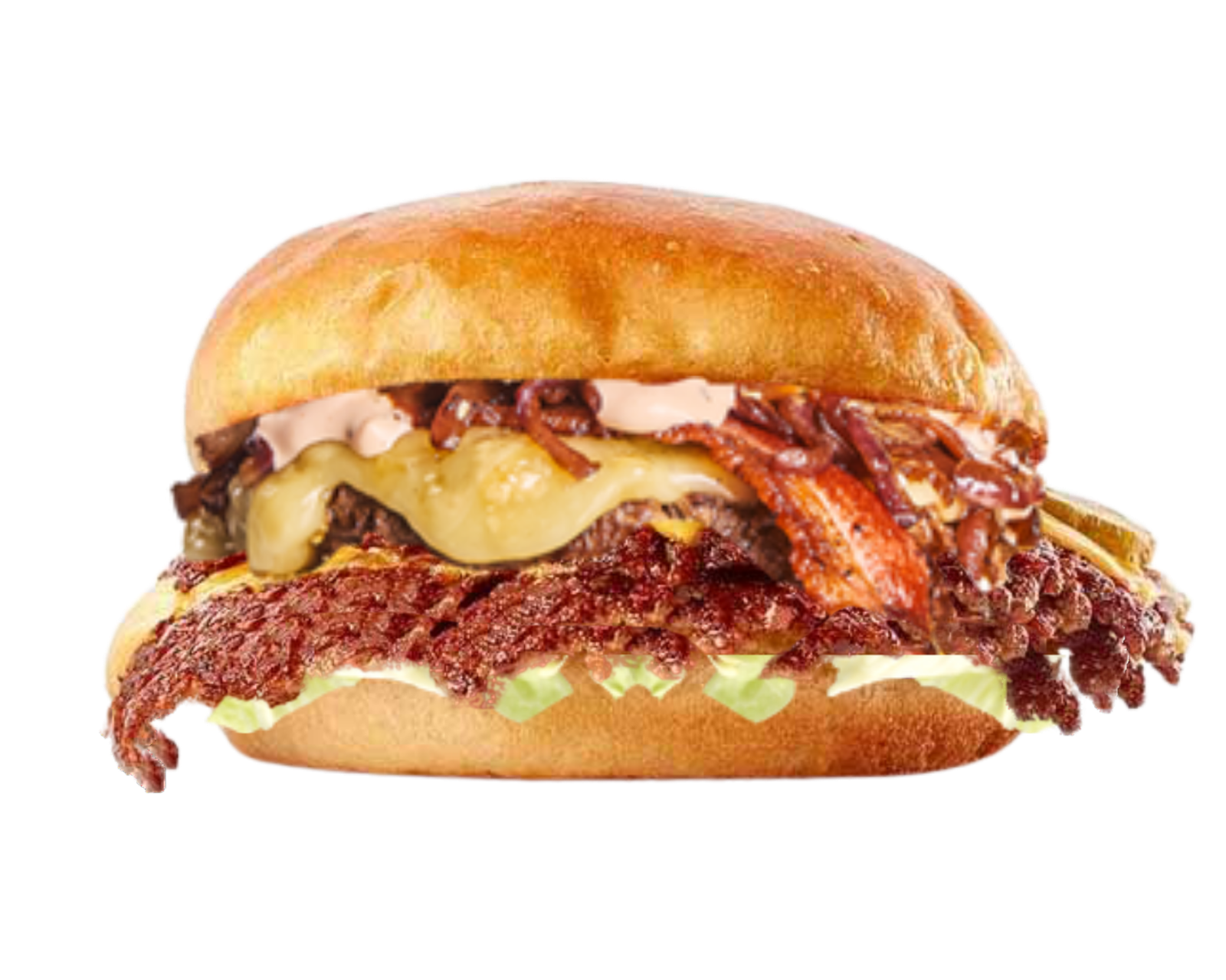 Double smash burger avec raclette servi à Bellengreville et Argences