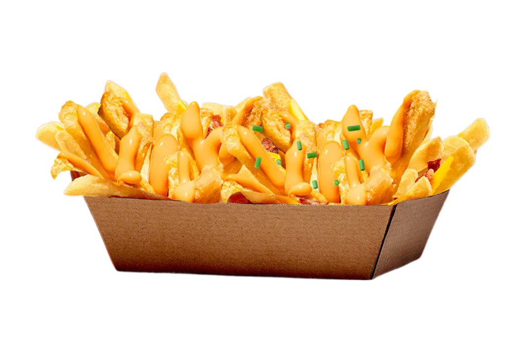 Frites avec sauce cheddar dessus
